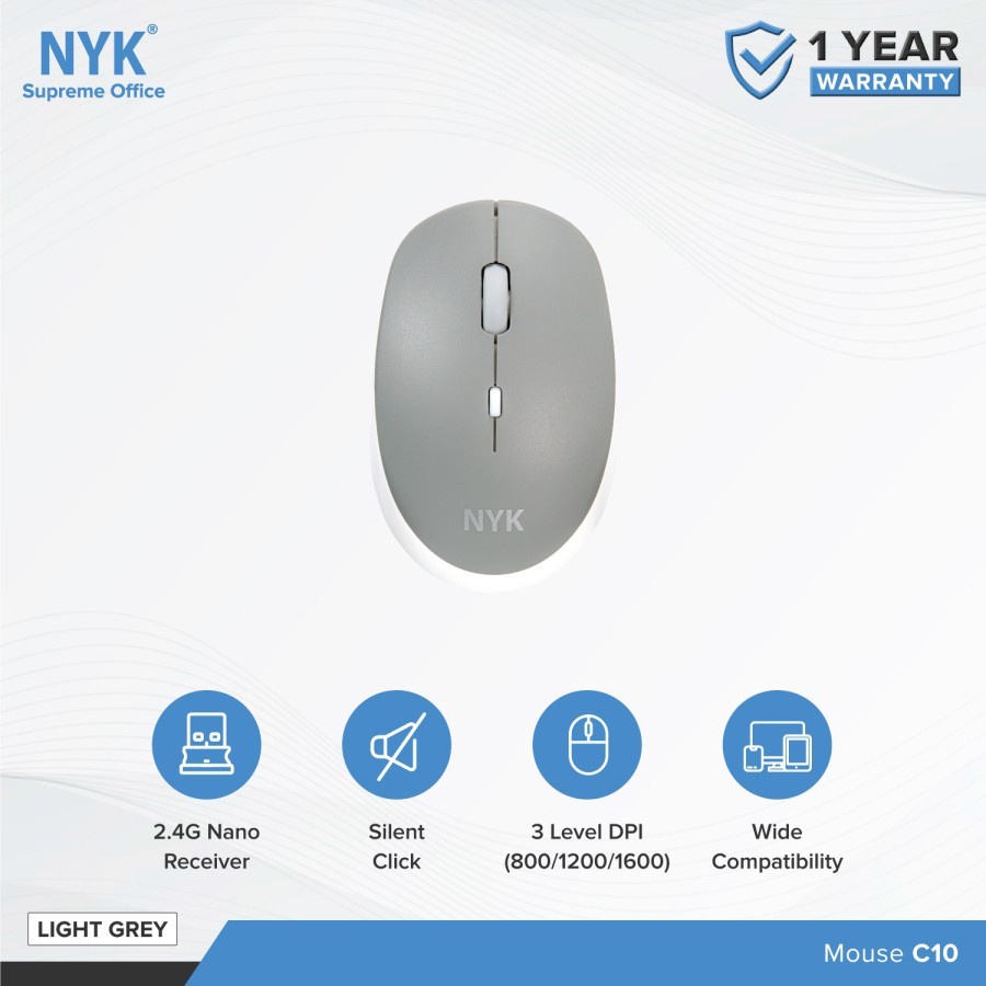 NYK Supreme C10 Mouse Wireless 2.4G Silent Click