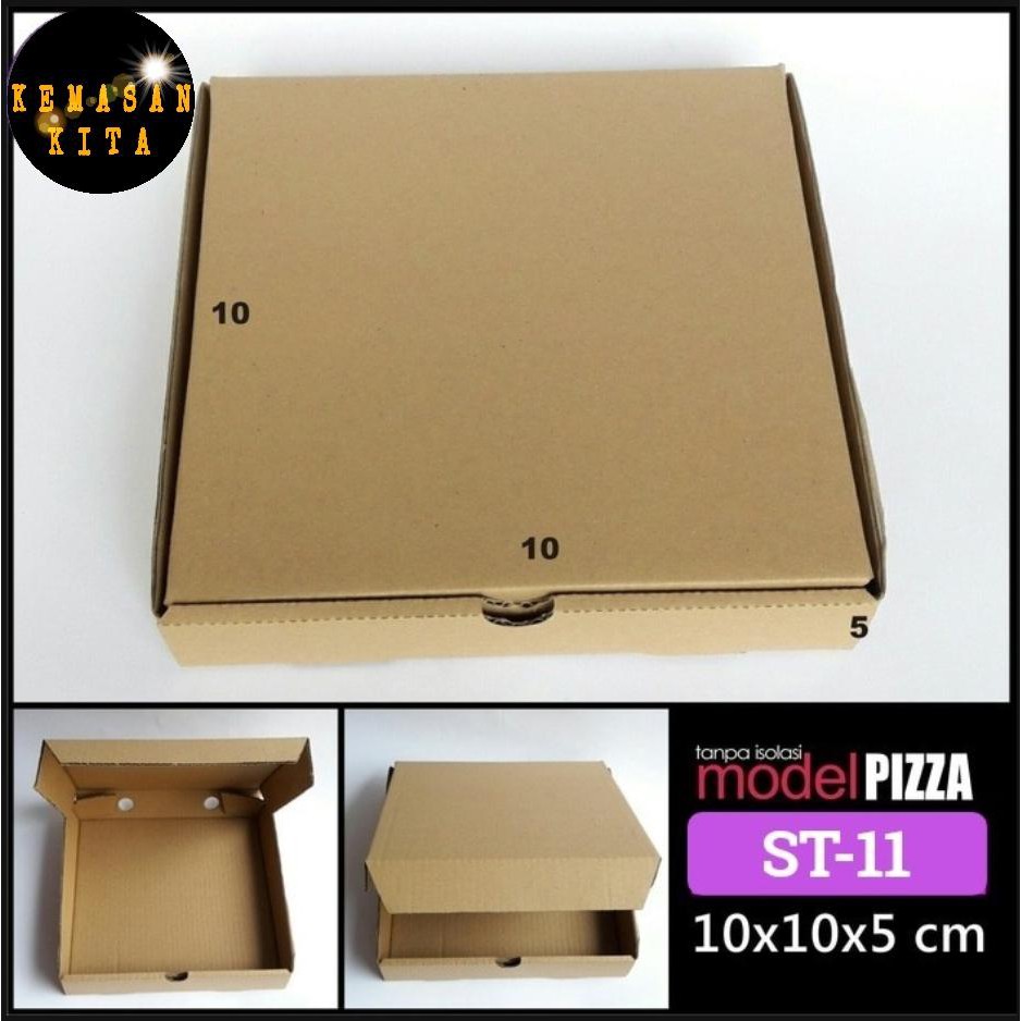 

KARDUS ST-11 10x10x5 CM PIZZA KECIL COKLAT DUS BOX AKSESORIS POLOS SOUVENIR