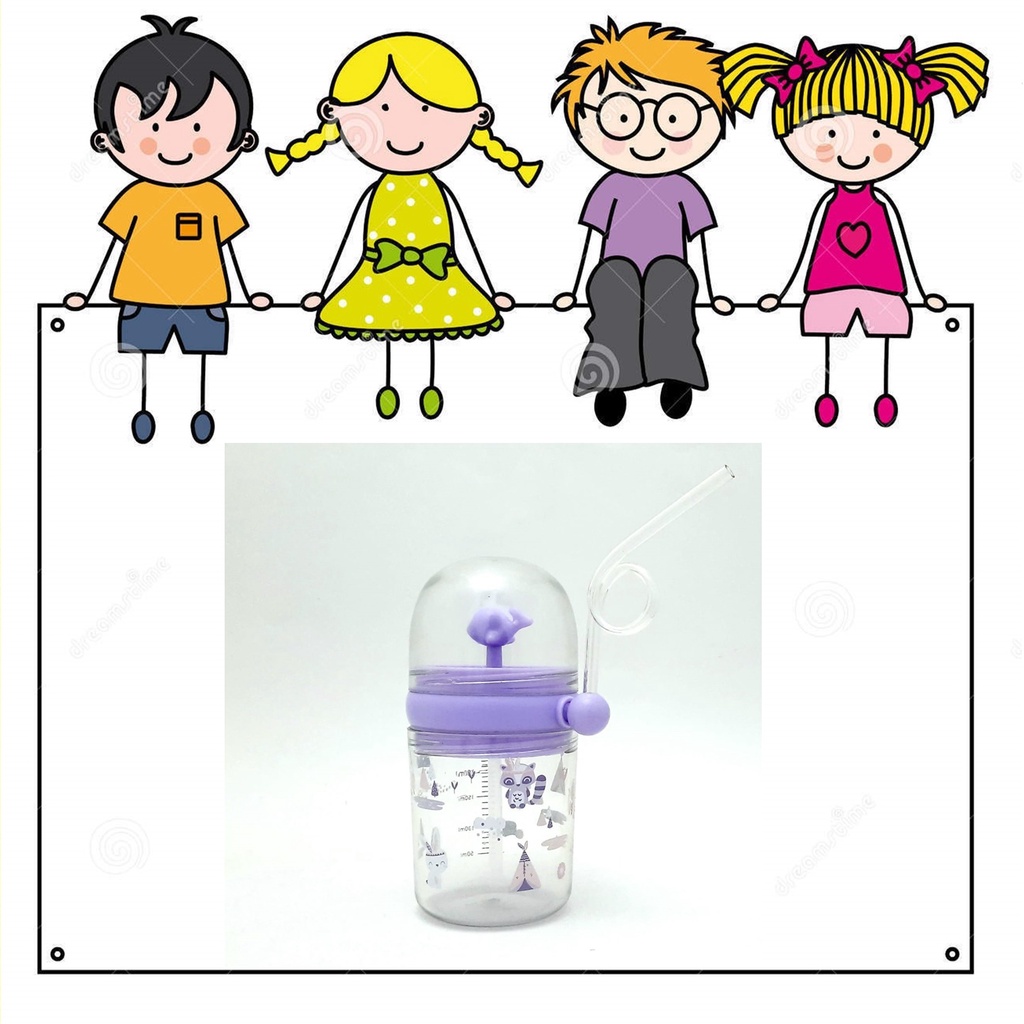 Botol Minum Anak Sedotan/Air Mancur 250ml