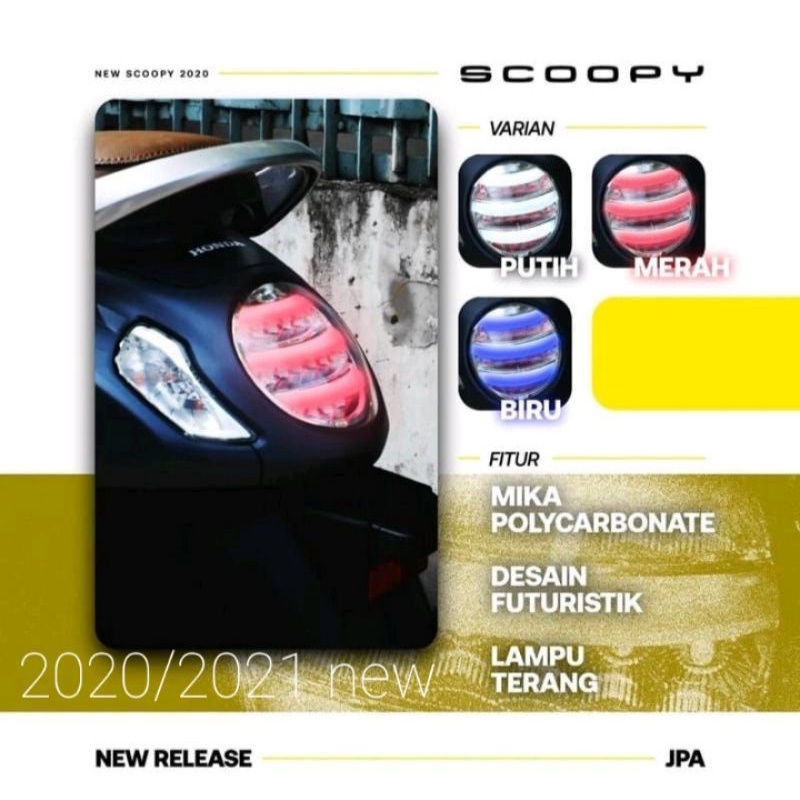 Stop lampu belakang Scoopy new fi 2020/2021 new Original JPA PNP Scoopy new new plug/play