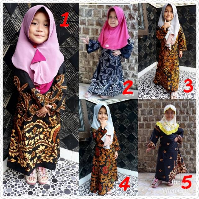 GAMIS BATIK ANAK Realpic usia 3-12th