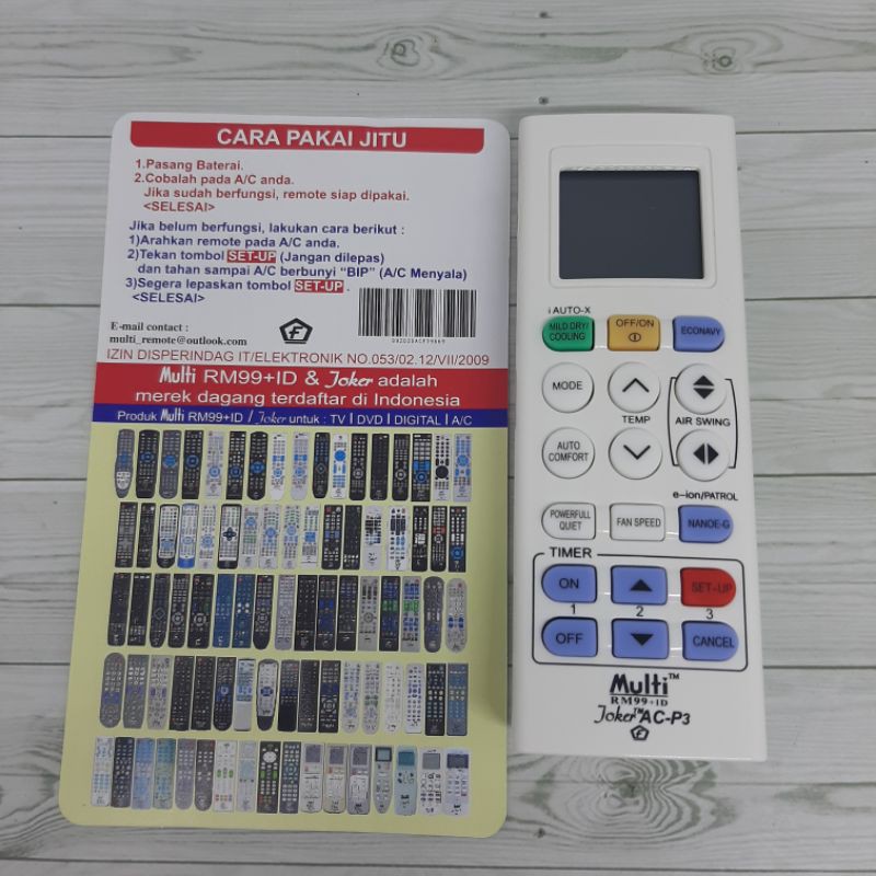 MULTI REMOTE REMOT AC PANASONIC INVERTER ECONAVI 4543 01720 ORIGINAL