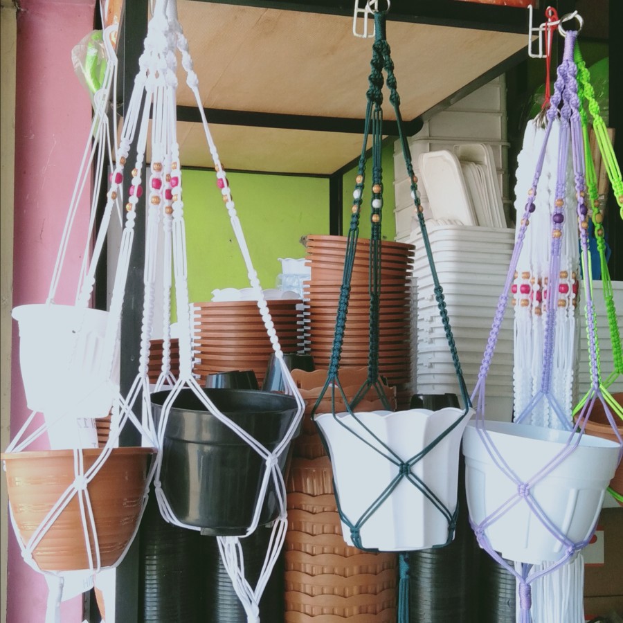 Tali Pot Gantungan/Gantungan Pot/Hiasan Dinding/Tali Kur Kepang Lurus