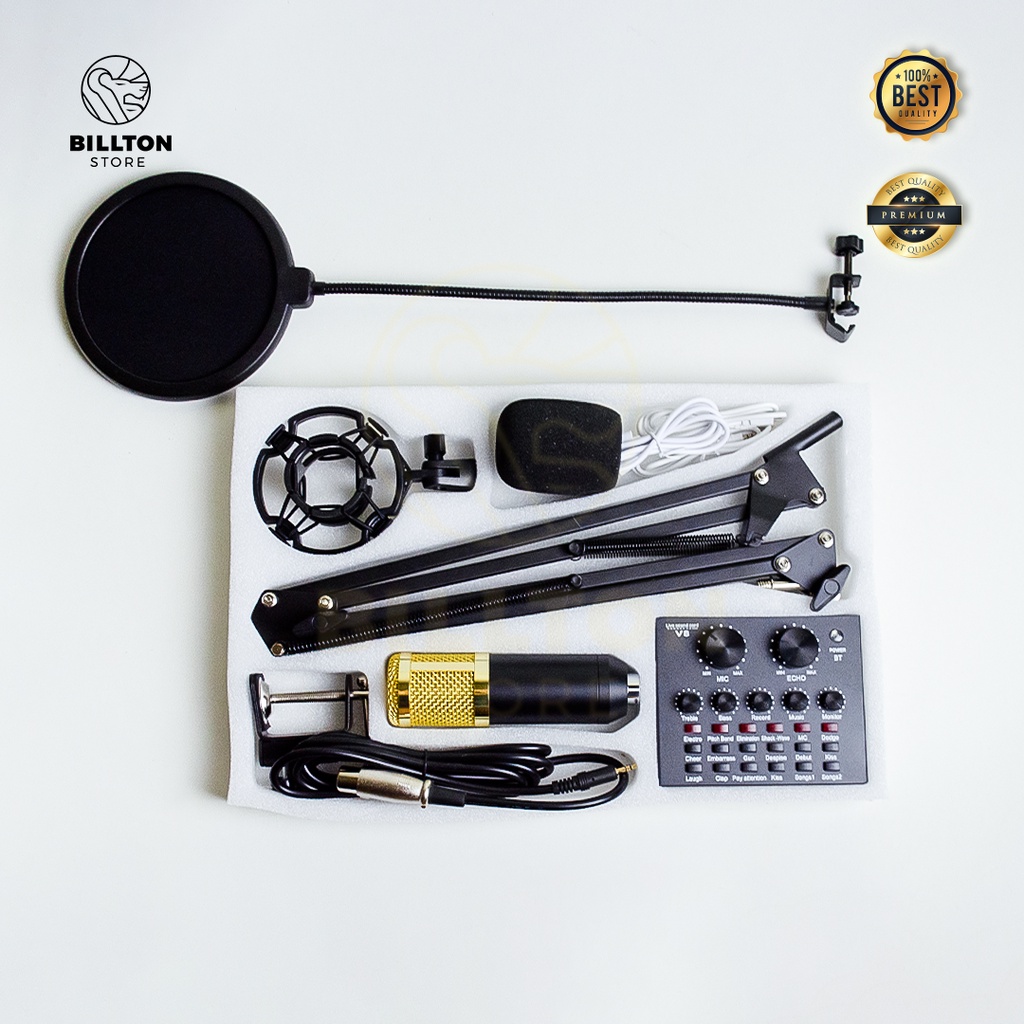 BM800 Paket Recording Fullset V8 Mixer Premium Microphone Condenser-1