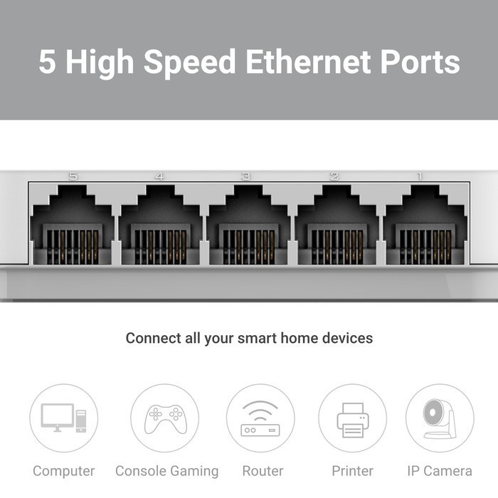 D-Link DES-1005C Ethernet Desktop Switch Hub 5 Port 100 Mbps - Plastik