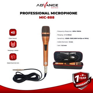 Advance MIC-888 Single Profesional Dynamic Microphone Mic Kabel Microphone Premium