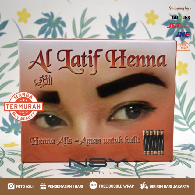  HENNA  ALIS  COKLAT AL LATIF HENNA  BROW ORIGINAL 100 SATUAN 