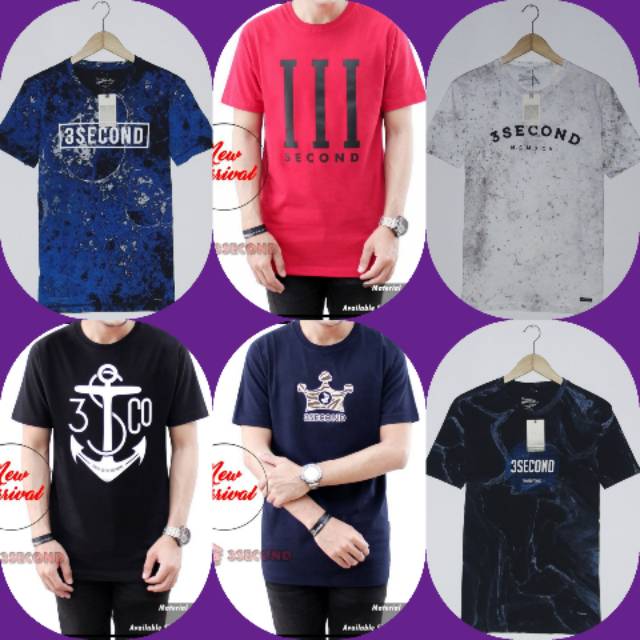 KAOS PRIA THREE SECOND 3SECOND KAOS DISTRO