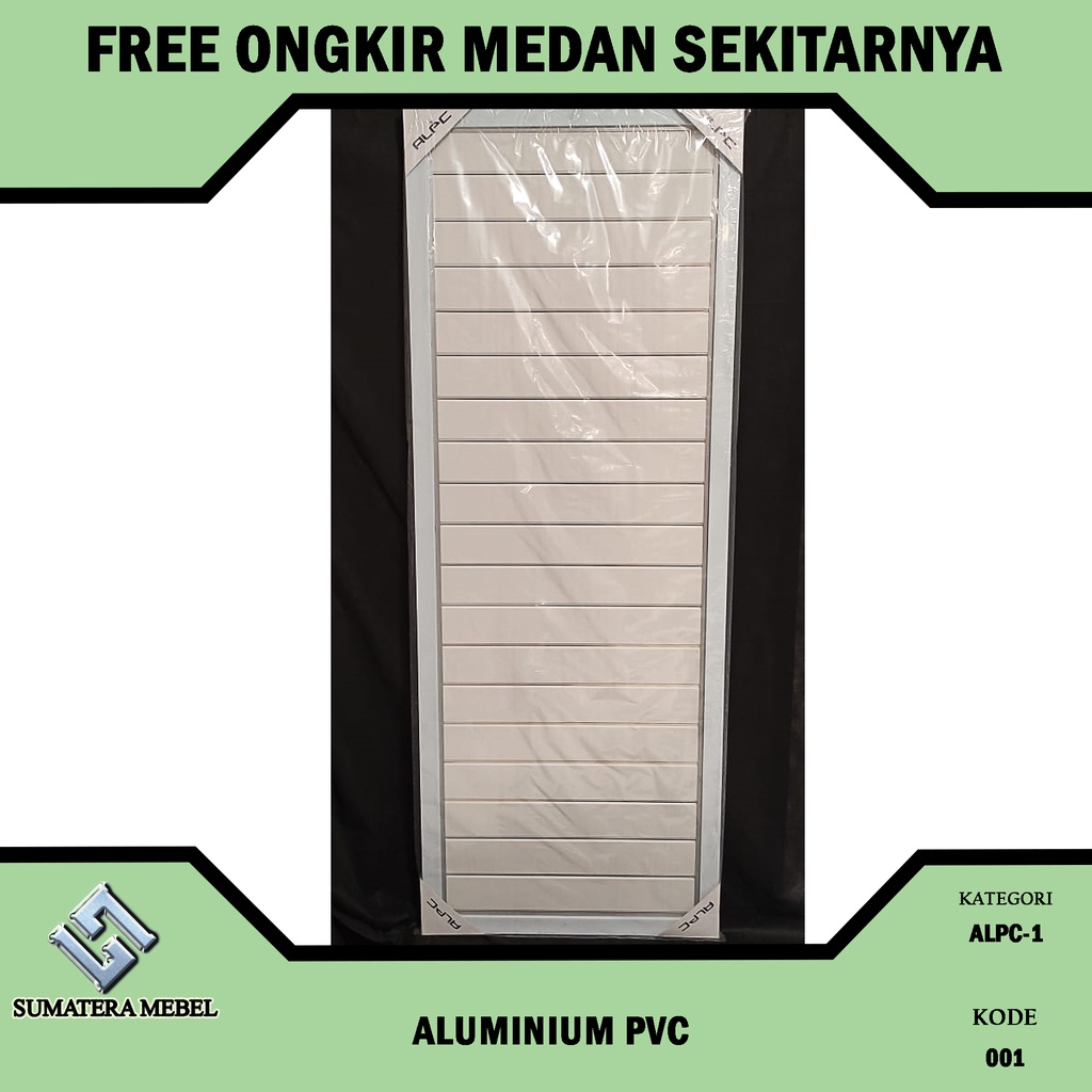 PINTU KAMAR MANDI ALUMINIUM PVC PUTIH (70X200) 1 SISI