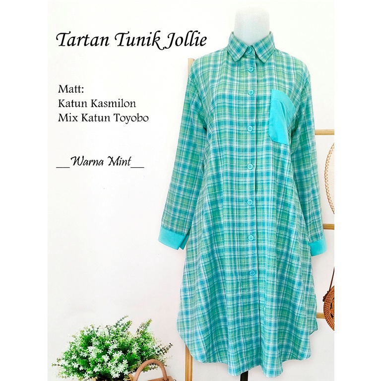 Tartan Tunik Jollie Baju Unik | Gamis lebaran murah | Gamis lebaran keluarga | Gamis couple family | Gamis toyobo | Gamis anak dan dewasa terbaru