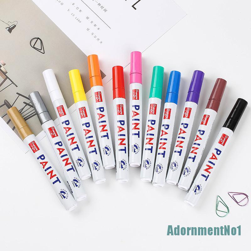 [AdornmentNo1]12 Colors Paint Marker Pen Fade-proof Car Tyre Tire Tread CD Metal Permanent