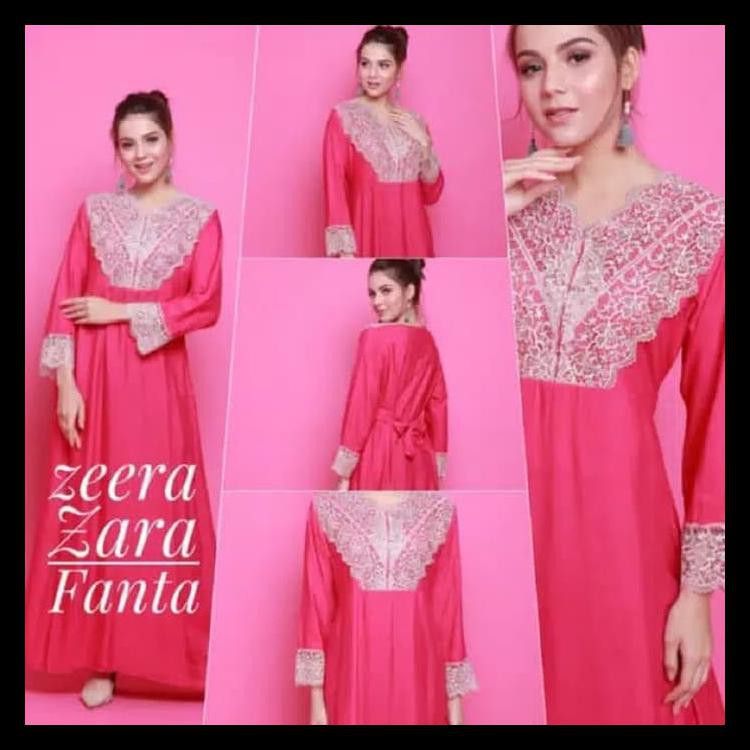 TERFAFORIT DASTER WANITA ARAB ZARA ADEM GAMIS MUSLIMAH MEWAH LEMBUT TERBARU - PINK FANTA PRODUK