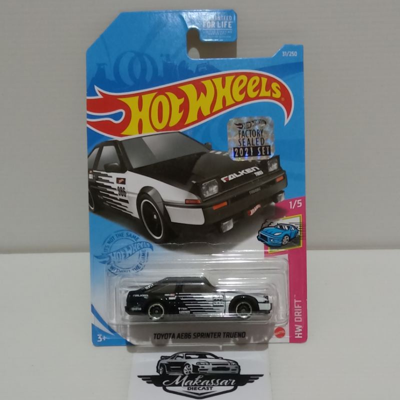 HOT WHEELS TOYOTA AE86 SPRINTER TRUENO FALKEN HITAM