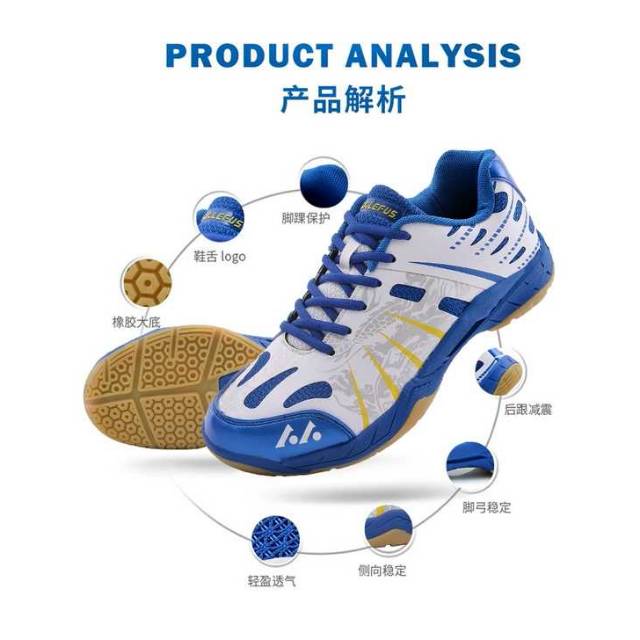 Exbill Sepatu badminton Lefus Terbaru Design Profesional Ringan & Kuat Sepatu Bulutangkis Pro