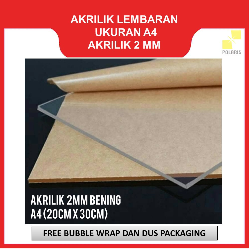 LEMBARAN ACRYLIC / AKRILIK A4 2MM TRANSPARAN DAN WARNA GROSIR MURAH