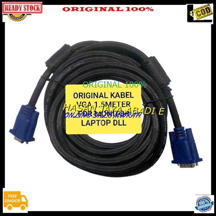 G291 ori 100% Kabel vga cable komputer laptop computer extension konektor splitter sambungan Jek jack penyambung converter male elektronik original  BISA SEGALA KOMPUTER, LAPTOP MONITOR DLL G291