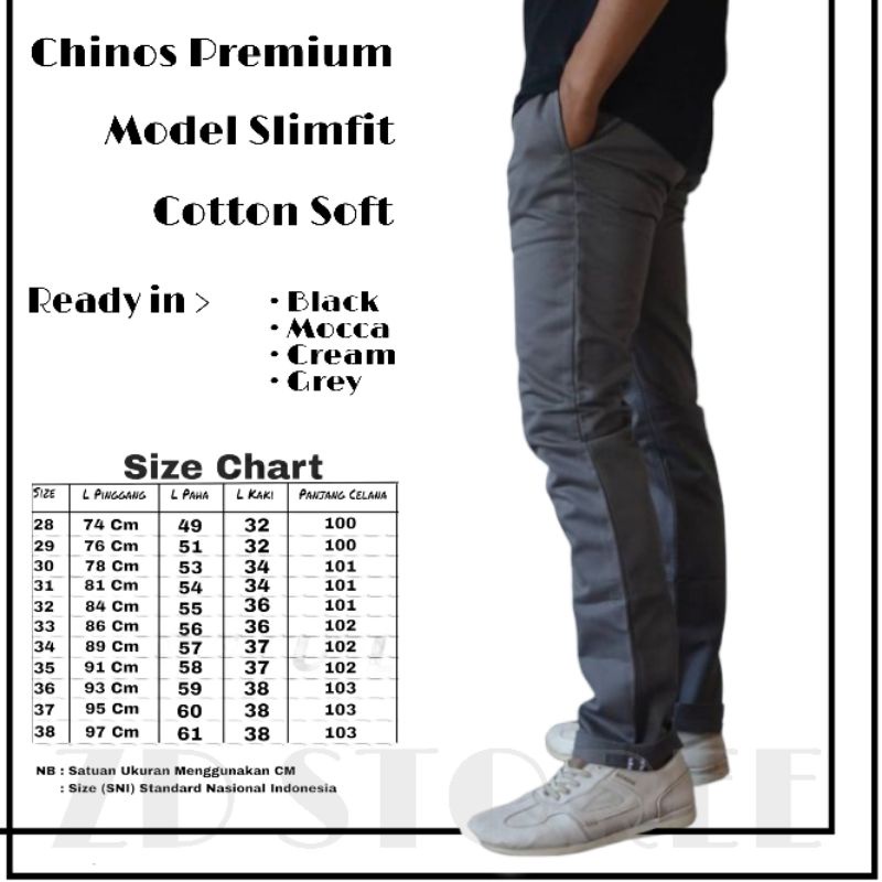 Celana Pria Panjang Chino Formal Casual Strech Slimfit