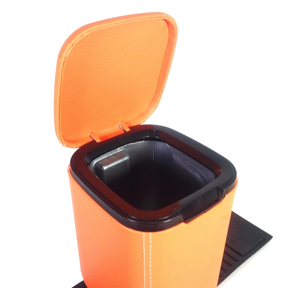 Tempat Box Sampah Mobil Oranye - Plastik lapis Vinyl + Gratis Gunting Kuku