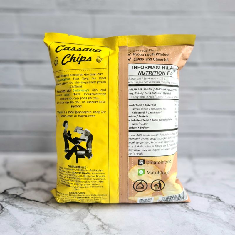 MATOH Keripik Singkong / Cassava Chips Gluten Free 75 gram - Original Soya