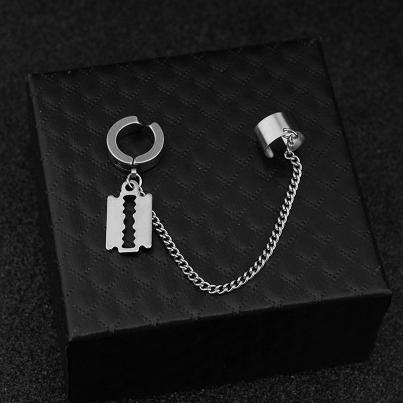 Siy Anting Tusuk Gantung Rantai Silver Gaya Vintage Korea Untuk Wanita