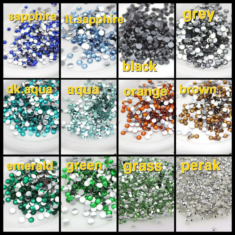 (-+1000) Rhinestone 3mm, Gemstone, manik manik berlian imitasi, henna/nailart