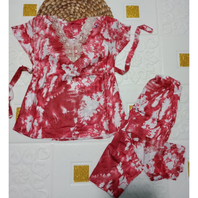 setelan anak arab tie dye 2-6 tahun celana panjang / setelan arabian anak / setelan tie dye renda