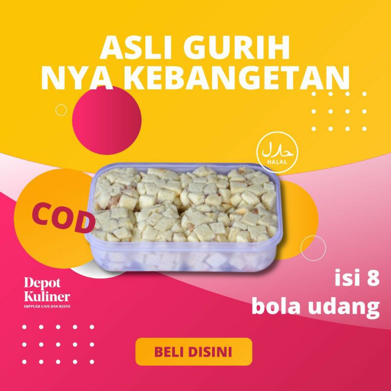 

Dimsum Bola Bola Udang Frozen Box isi 8 pcs Halal Medan