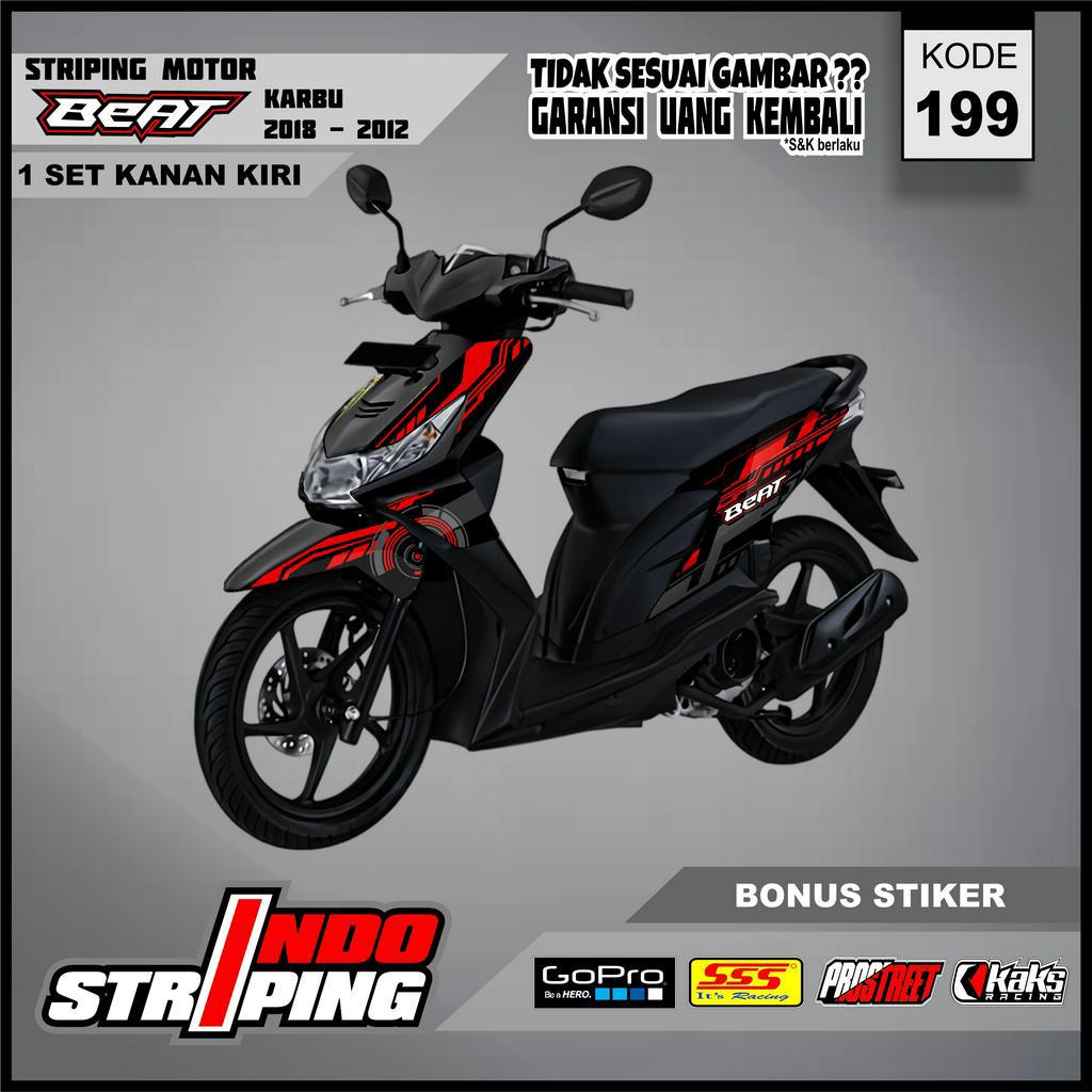 Sticker Stiker Motor BEAT KARBU - Striping Variasi Beat Karbu 2008 2009 2010 2011 Setiker List Semi 