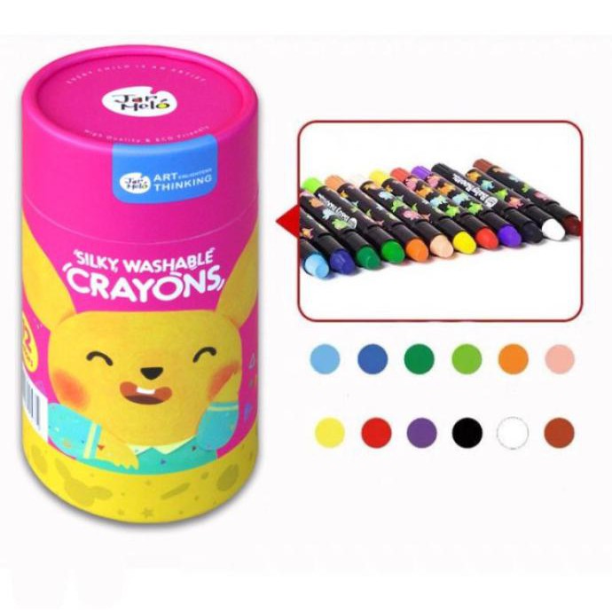 

(PERALATAN MENGGAMBAR) JAR MELO JOAN MIRO BABY ROO WASHABLE SILKY CRAYONS - NONTOXIC 12PCS