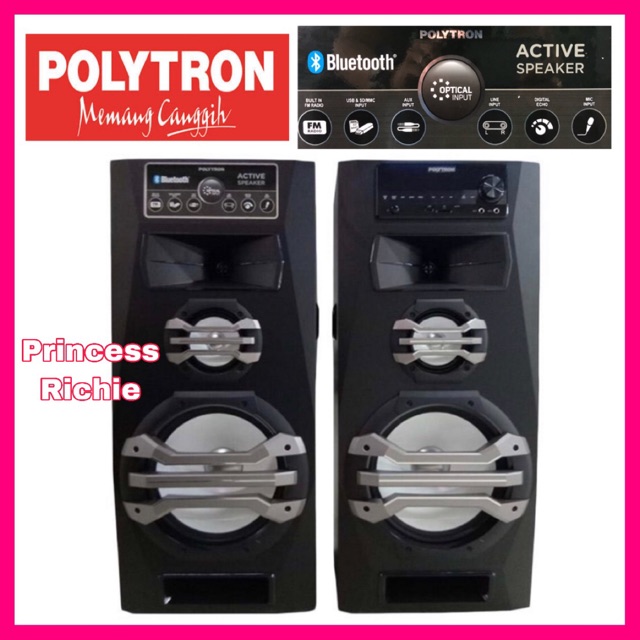 Polytron speaker Active PAS-2A15/BA Double Woofer Bluetooth karaoke