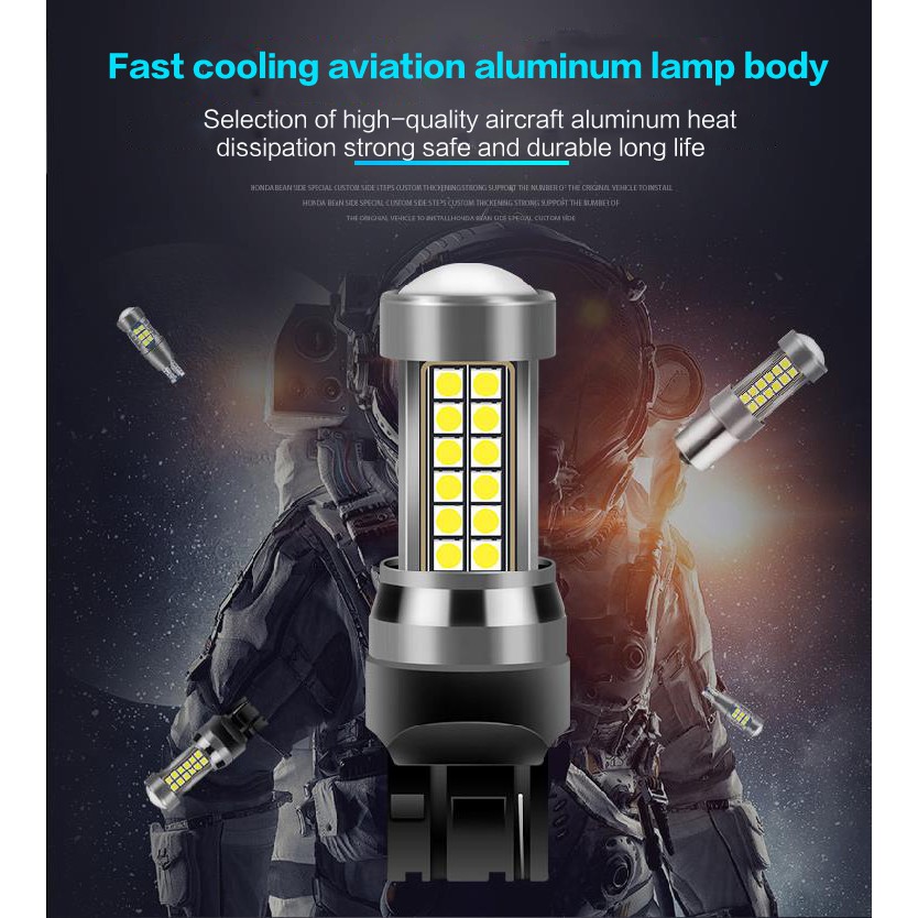 1Pc Lampu Strobo LED T15 T20 1156 W16W P21W w21w Warna Putih untuk Mobil