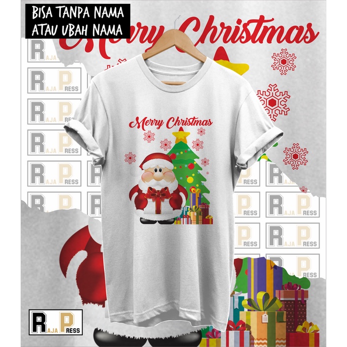 KAOS NATAL SANTA GENDUT MERRY CHRISTMAS SANTA CLAUS KATUN COMBED 30S