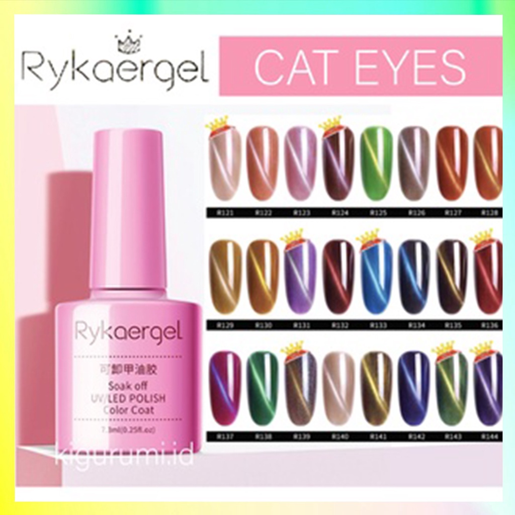 RYKAERGEL Cat Eyes Kutek Soak Off RYK Gel Halal UV Polish Waterproof And Durable KU008