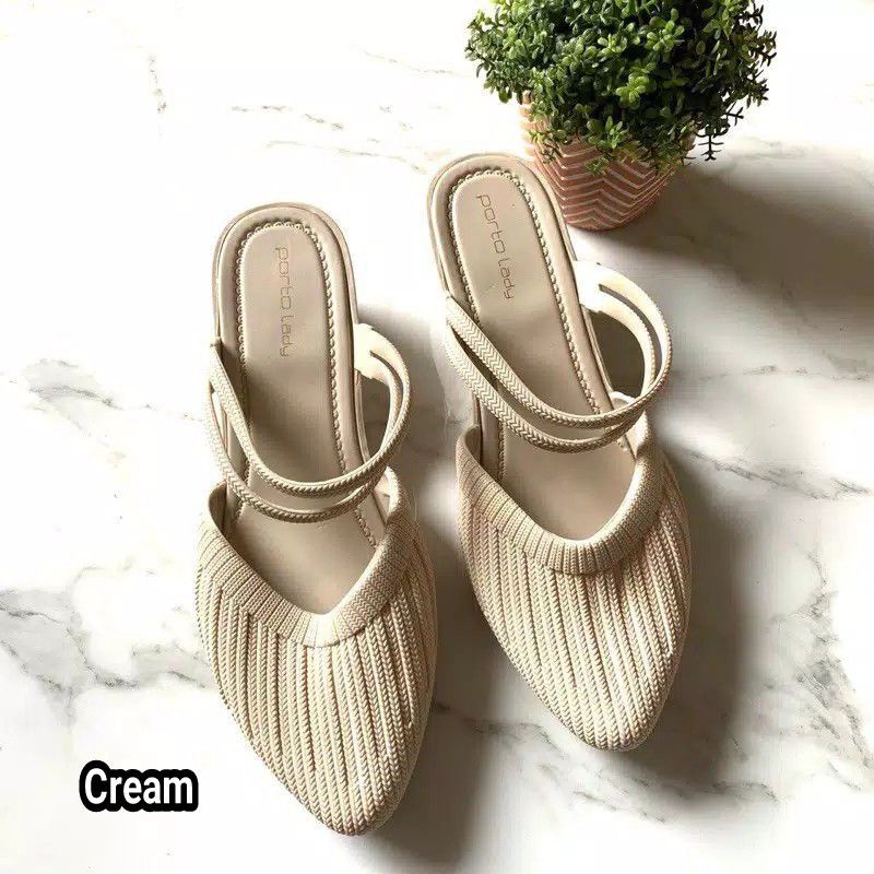 (COD) Sandal Santai Wedges Tali Jelly Wanita Porto BAT