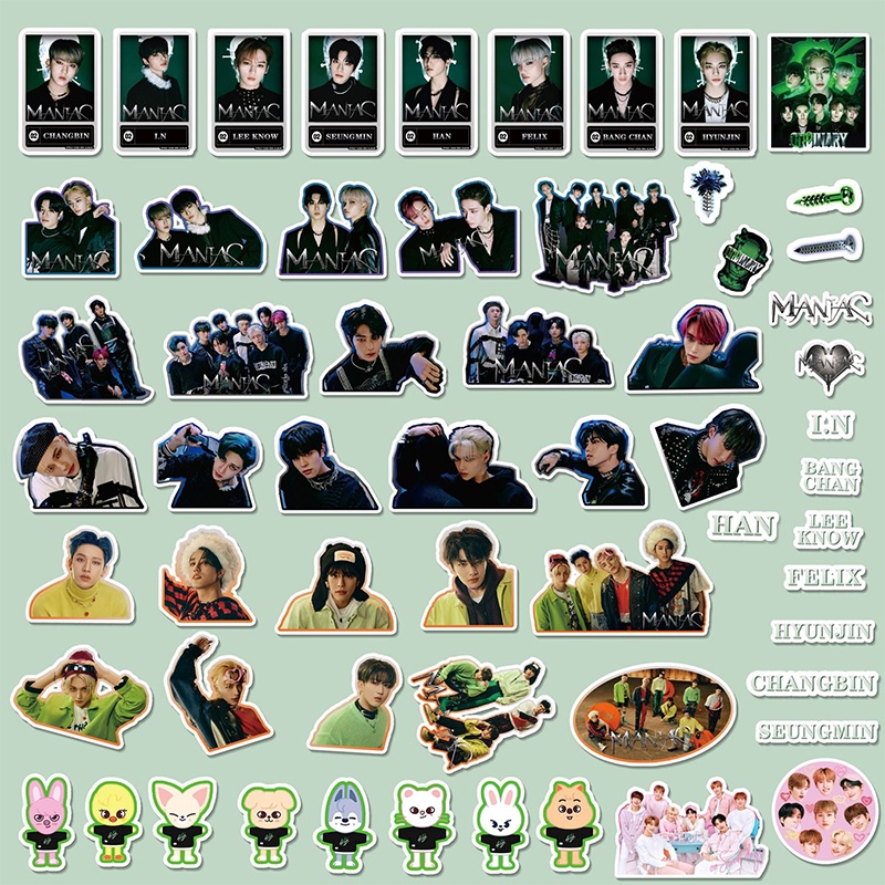 95 Pcs STRAY KIDS Album Foto Dekorasi Stiker Maniac World Tour Edition Bang Chan Lee Know Changbin Hyunjin Han Felix Seungmin I.N Laggage Diary Dompet Laptop Stiker DIY