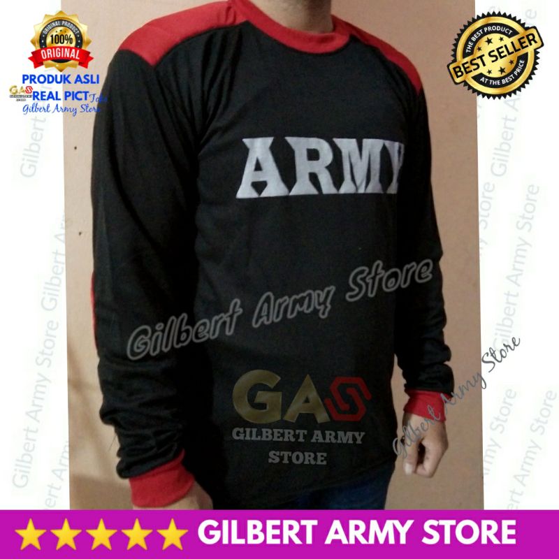 Kaos Sniper Panjang dekker Army Gambar Senapan Serbu Hitam Variasi Merah Gilbert Army Store