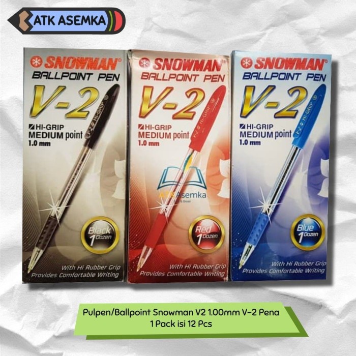 

Jualan Pulpen / Ballpoint Snowman V2 1.00Mm V-2 Pena Murah