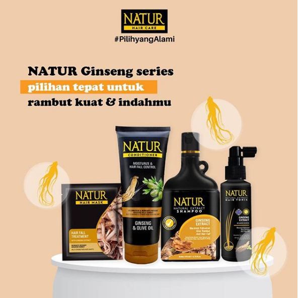 NATUR Hair Care Series (BPOM) Shampoo, Conditioner, Hair Tonic, Hair Recovery Serum (VC)