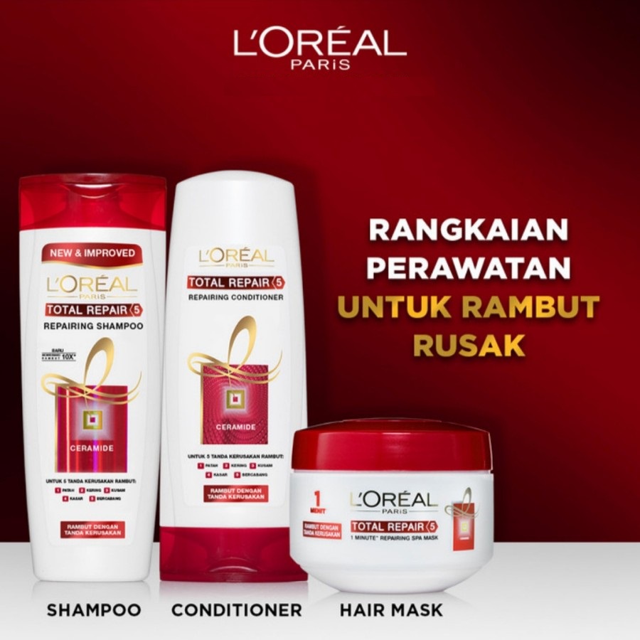 ★ BB ★ L'Oreal Paris Elseve Total Repair 5 Repairing Shampoo - Hair Mask | Hair Care Perawatan Rambut Rusak Loreal