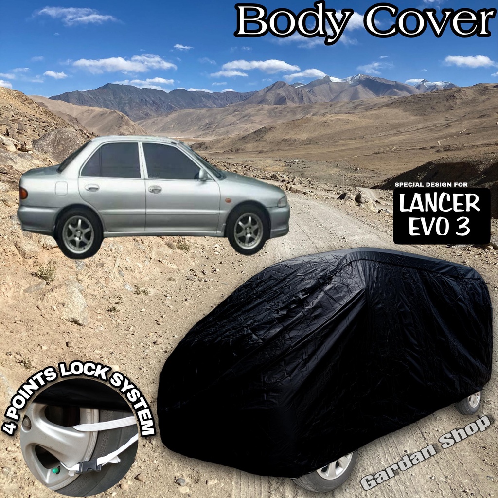 Sarung Mobil LANCER EVO 3 Hitam POLOS Body Cover Lancer Evo 3 FULL Black