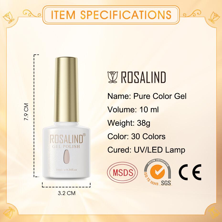 ROSALIND RAF Series Gel Nail Polish 10 ml Botol Kaca UV LED / Kutek / Cat Kuku/ Kutek Gel/  Kutek UV LED/ Kutek Nail Arts