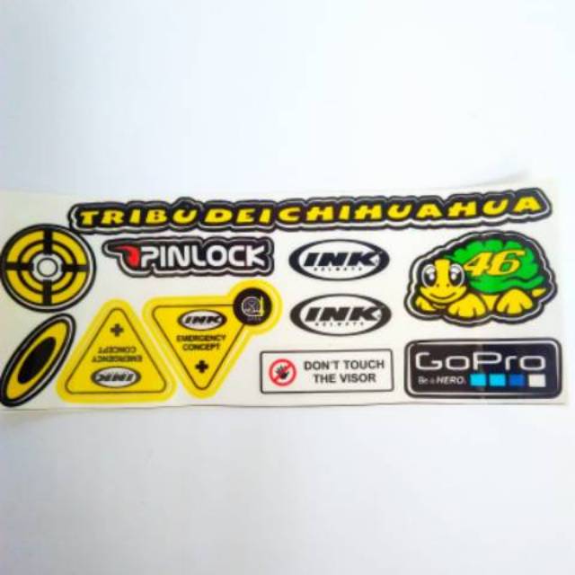 Stiker visor helm ink satu set