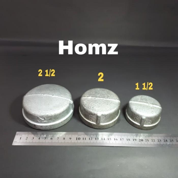 Fitting Galvanis/Galvanise Dop 2" Inch In/Dop Besi/Cap/Tutup Pipa Drat Dalam