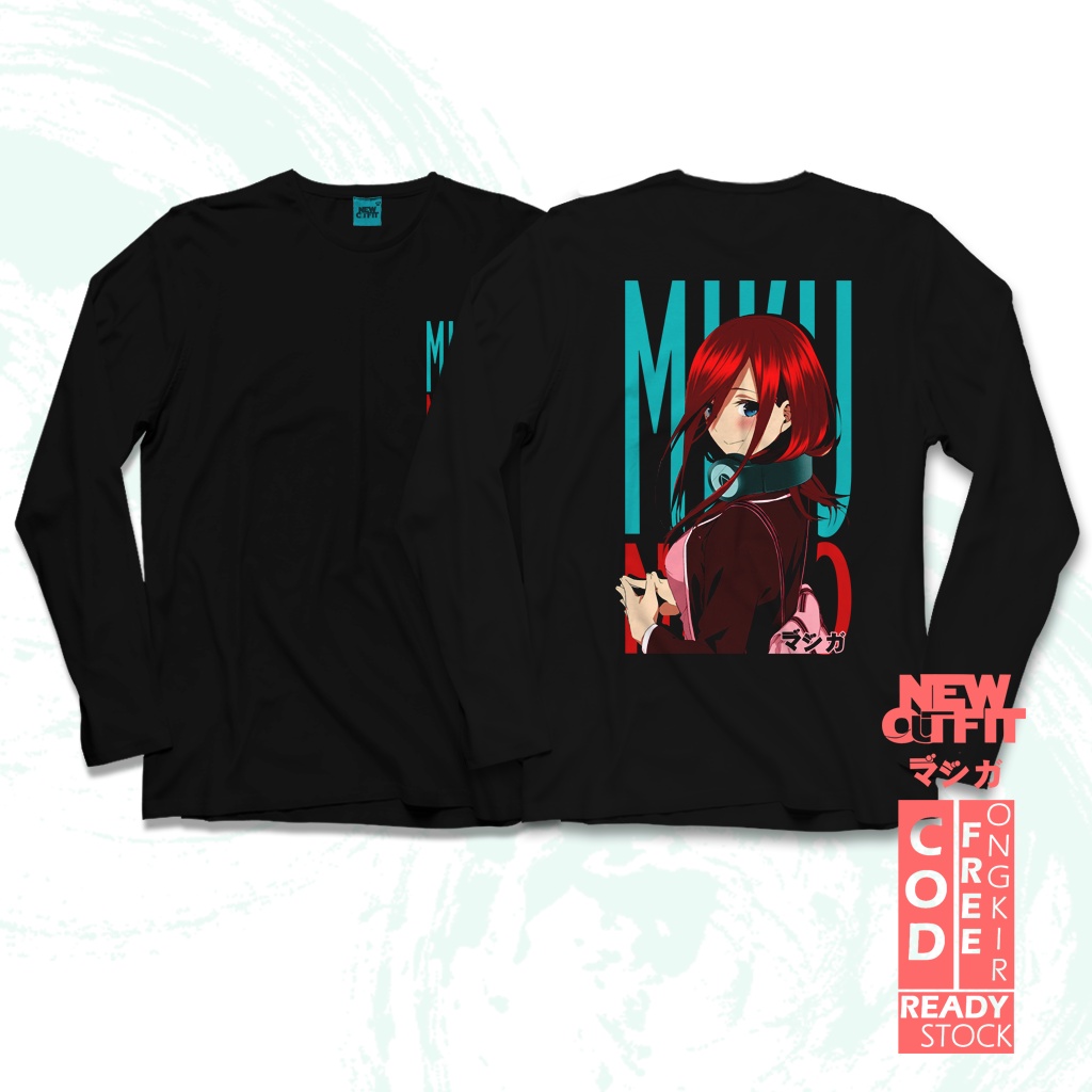 Kaos Lengan Panjang MIKU NAKANO 5TOUBUN NO HANAYOME Baju Jepang Anime Manga Murah