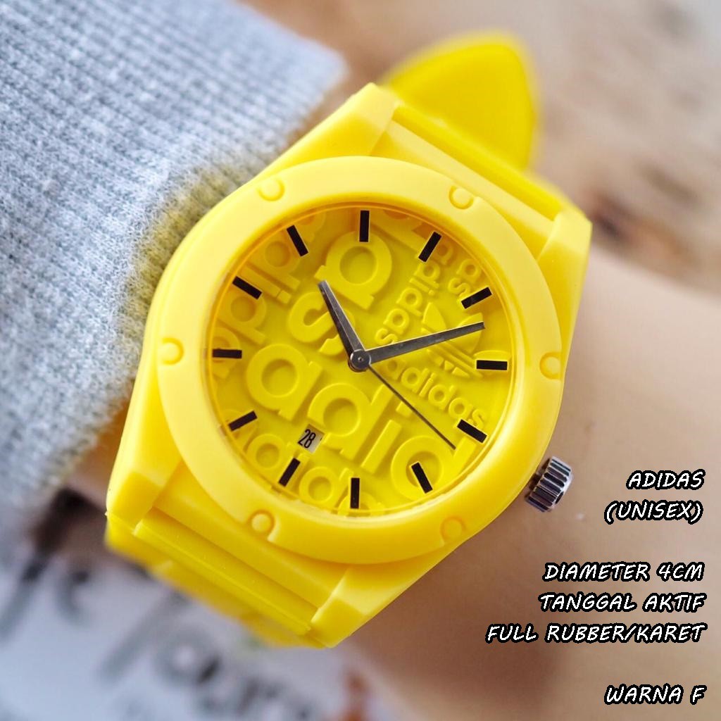 JAM TANGAN UNISEX ADIDAS RUBBER BODY BULAT TANGGAL AKTIF