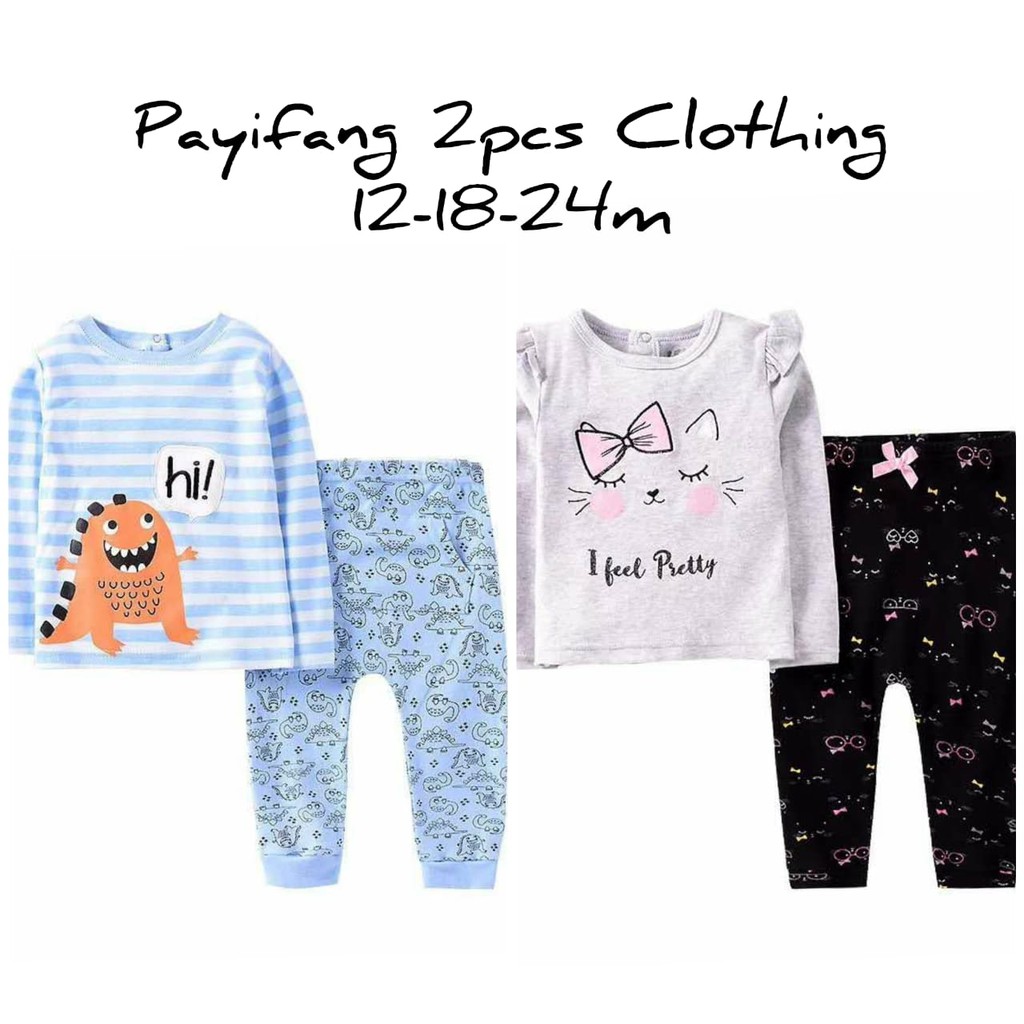 Payifang 2 PCS Clothing/ Baju Setelan Bayi