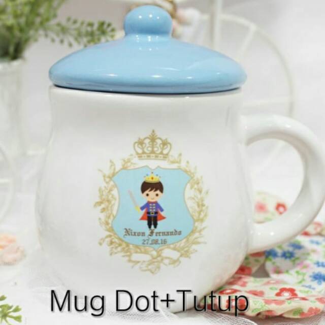 Souvenir Mug Dot+Tutup Custom Design