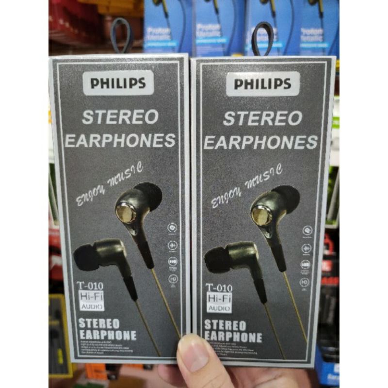 HF HEADSET/EARPHONE PHILIPS TYPE T-010 + MIC STEREO EARPHONE SUARA BASS