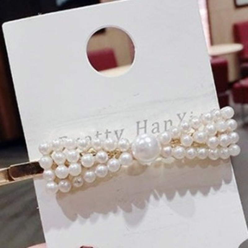 

-NO BRAND- Ribbon Pearl Clip