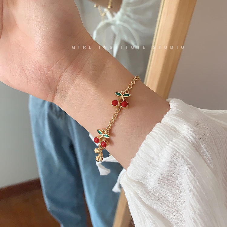 Cinta itu! Cherry gelang wanita Korea sederhana pribadi in niche mahasiswa desain pacar S190